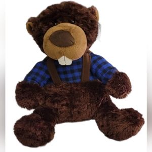Aurora Beaver Lumberjack Plush Stuffed Animal
